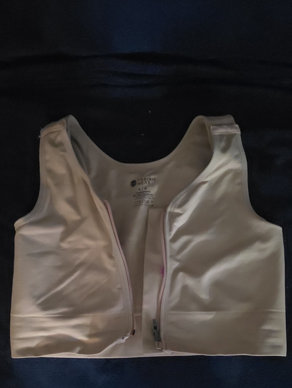 Front-Zip Support Bra in Light Beige/ Masectomy